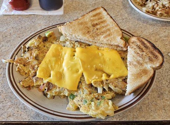 Atlantic Frittata with cheese and a side of toast