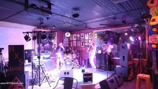 The RXS Band heatin' up the stage at El Luchador