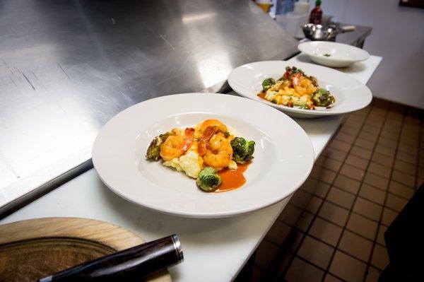 Our delicious Shrimp & Grits appetizer