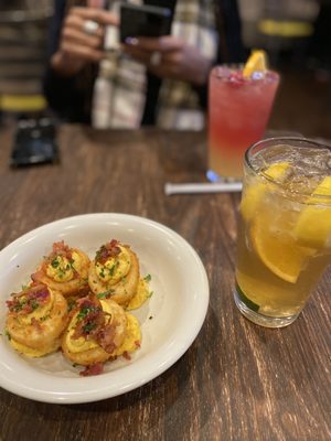 Fried deviled eggs and a Housewife