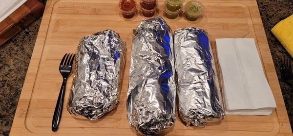 Tortillas, CA Burrito, and Bean & Cheese Burrito - also known as the Three Kings