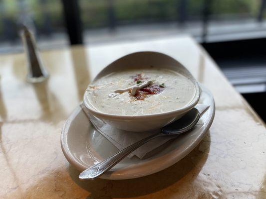 Baked Potato Soup - Rich and Comforting with bacon and Cheese