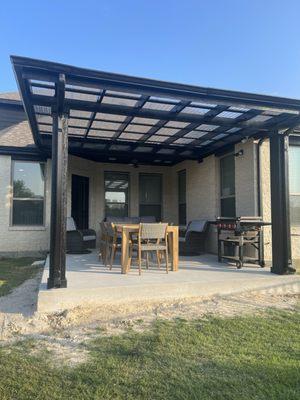 Pergola / patio with foundation.