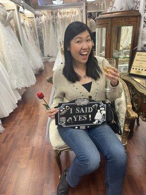 One happy future bride!