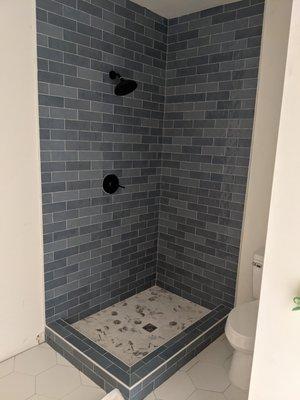 Master bathroom shower remodel.