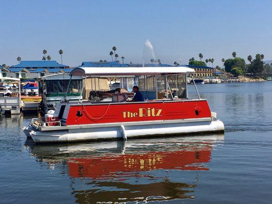 Dale and his boat "The Ritz" on Lake San Marcos.