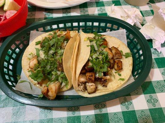 Shrimp and fish tacos