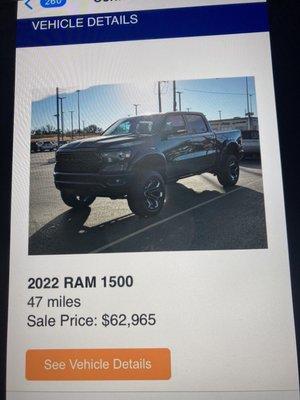 Original Truck with the price that was confirmed both in writing and verbally over the phone!