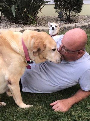 Zoe and me while being photo bombed by Shea in the back. Thank You everyone at Heron Creek AH for your kindness and compassion.