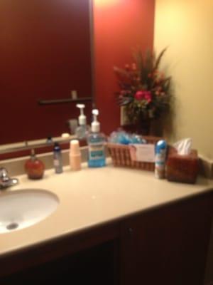 Stocked bathroom.