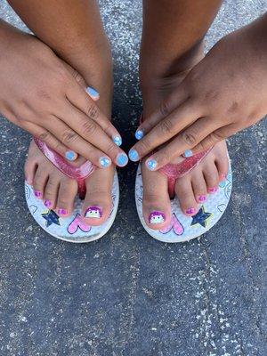 Stepdaughter's mani and pedi!