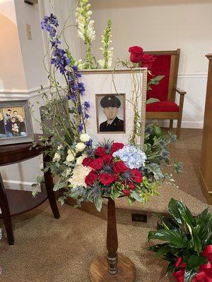 The most amazingly perfect complimentary tribute arrangement for my dad.