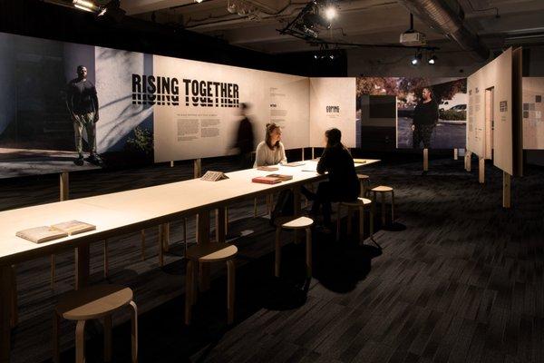 Temporary exhibition at Google New York Headquarters with lighting, sound, and projection by Canal Sound & Light