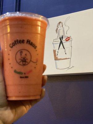 Bubble smoothie strawberry and banana-$5.75