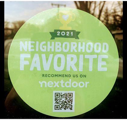 We are a NextDoor Neighborhood Favorite!!!