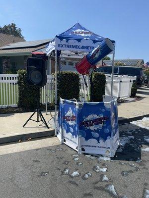 Foam party set up ready to go