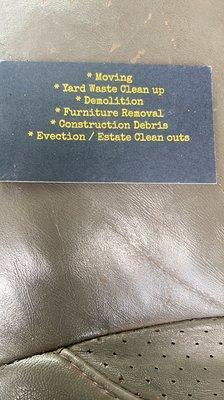 The back of my business card