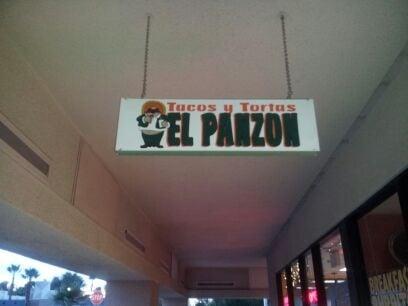 El Panzon entrance sign.