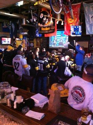 The Today show filmed at Woody's during the Steelers Super Bowl!