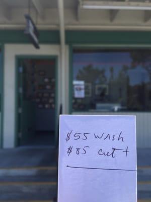 Wash only $55. Cut and Wash $85. But they don't take new clients.