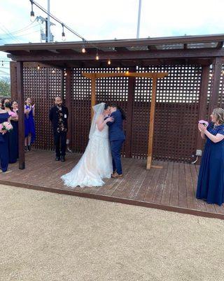 Wedding in courtyard