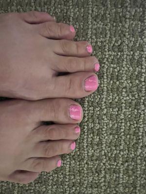 Gel polish pedicure.