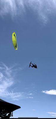 Instructor from Captain Kirk's Kitesurfing school flying with the GIN Instinct Kite