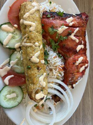 Combo 1. Chicken kabob & chicken Tikka.