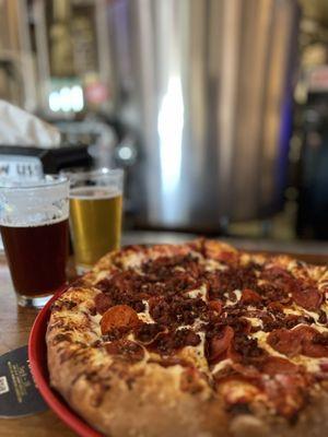 Pizza and beer