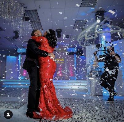 Beautiful bride in a stunning red dress. https://pin.it/12V9A6B