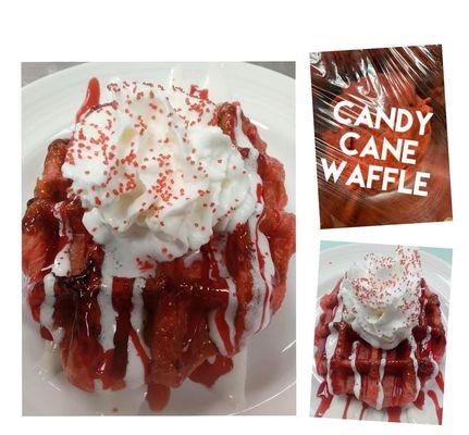 Liege waffle Candy Cane