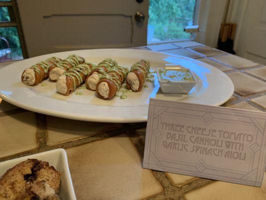 Savory cannoli for a wedding rehearsal dinner