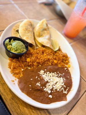 Dried frijoles and hard as a rock tacos