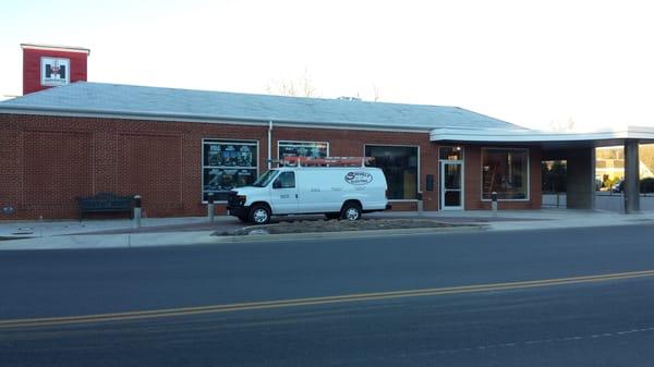 Residential service technician, Spike working at Harvester Performance Center in Rocky Mount.