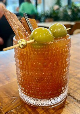 Bloody Mary with Plant-Based Bacon at Brunch