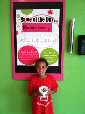 Morgan got her frozen yogurt:)