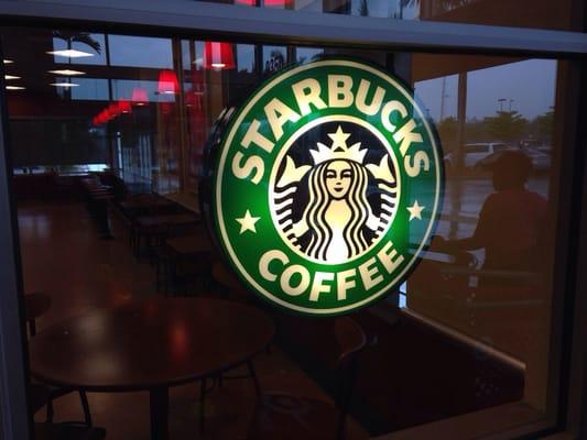 Vestibule view looking in to starbucks.