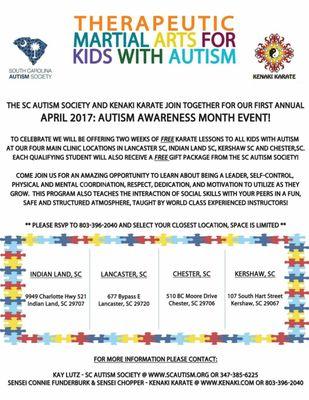 APRIL IS  AUTISM AWARENESS MONTH!