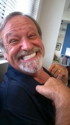 Here's one happy patient!  Mr. Don came in yesterday for full upper and lower dentures, he's so happy with the outcome!