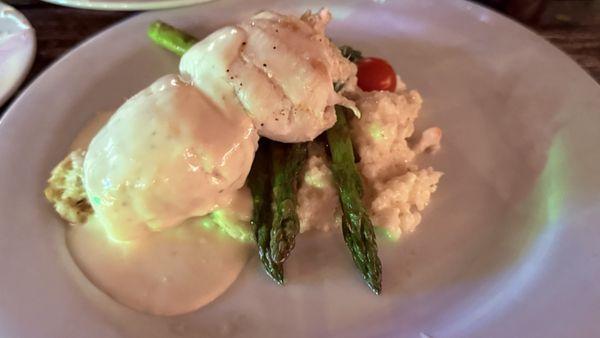 Crabbed stuff Flounder with Risotto