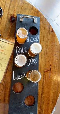 Flight  . I recommend Staycation Pale Ale and Blood Orange Wheat Ale