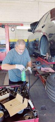 Mark cleaning up the rotor machinery