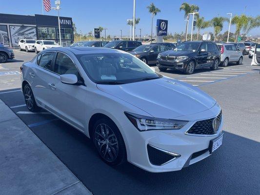 Front right view of 2021 Acura ILX at the Kearny Mesa Acura dealership.