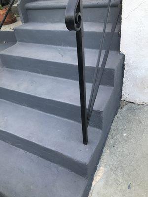 Concrete stair patch repair.