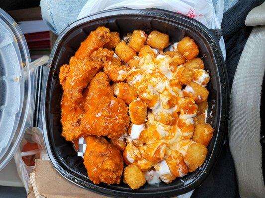 Wings and Kiki's tater tots