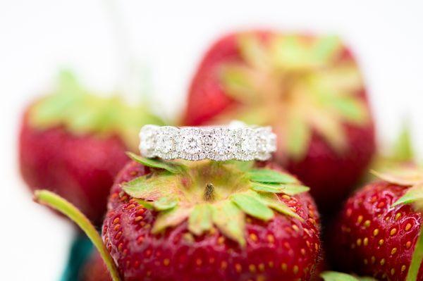 Diamond wedding band with strawberries!