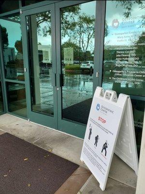 Entrance of the Osteopathic Center San Diego