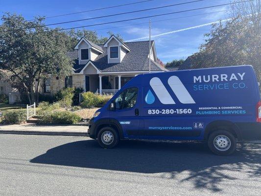 Murray Service Company plumbing truck out of Boerne