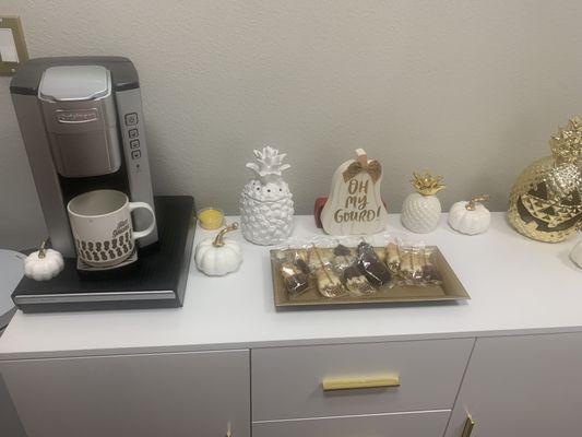 New coffee & treat bar.