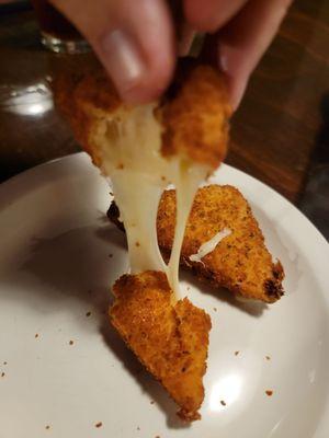 Cheese filled goodness from the fried provolone wedges